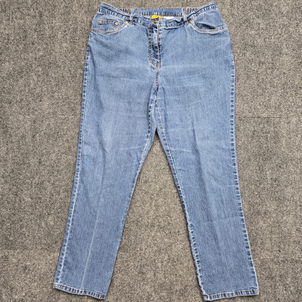 Ruby Rd Womens Size 12 Straight Leg Jeans Medium Wash Elastic Back Denim Pants